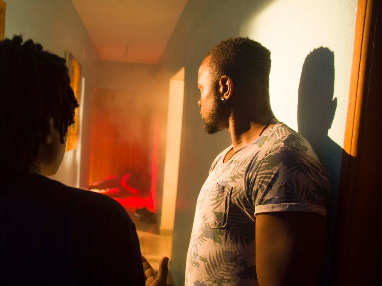 A cinematic production still from Two Worlds.